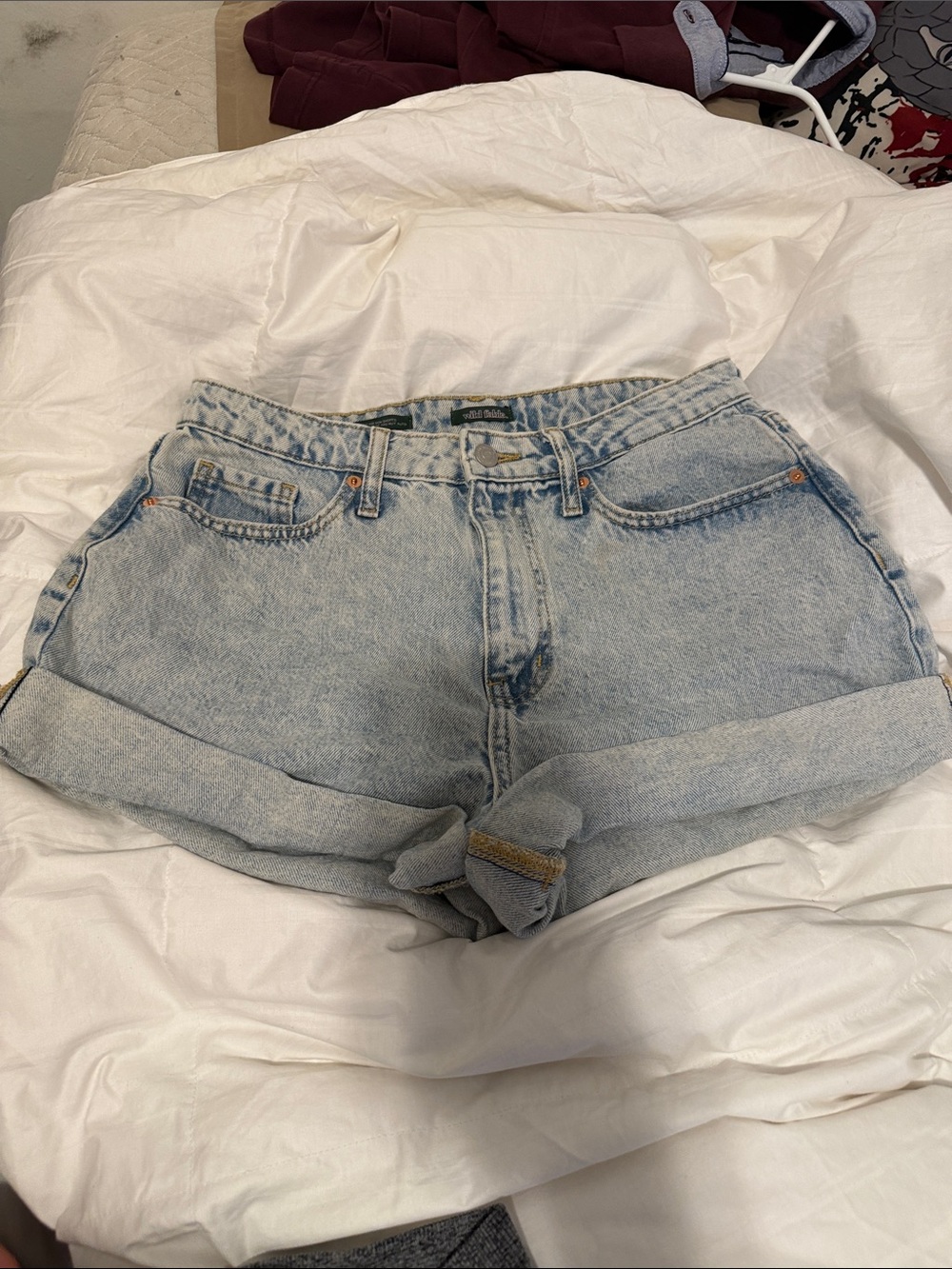 wild fable Light Wash Rolled Hem Denim Shorts